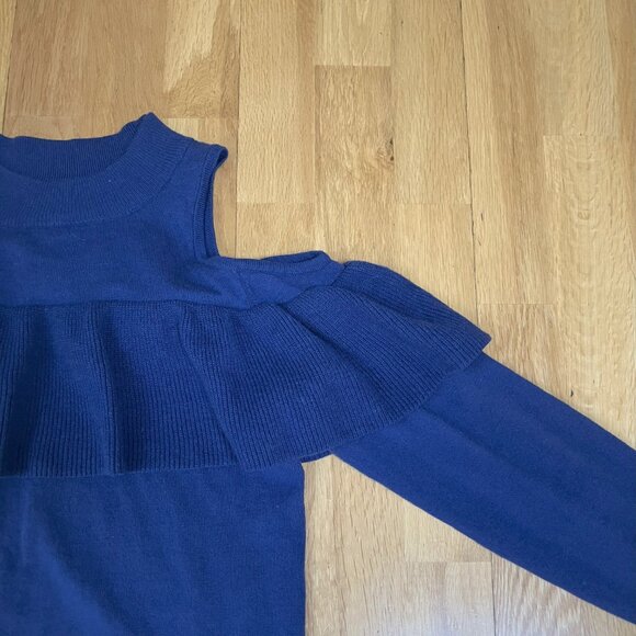 SOFIA JEANS/ Blue/ Cold shoulders/ Knit long sleeve sweater/ Size US S - Picture 3 of 6